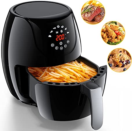 Photo 1 of Air Fryer, 4.8QT Airfryer 1400W Electric Hot Oven Oilless Cooker with LCD Touch Screen, 7 Presets, Timer/Temperature Adjustable, Nonstick Basket Easy Clean, BPA-Free,Black
