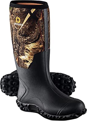 Photo 1 of DRYCODE Rubber Boots for Men All-Season, Waterproof Rain Boots with Steel Shank, 5mm Neoprene Anti Slip Durable Outdoor Muck Mud Boots Size 13 (Camo)
