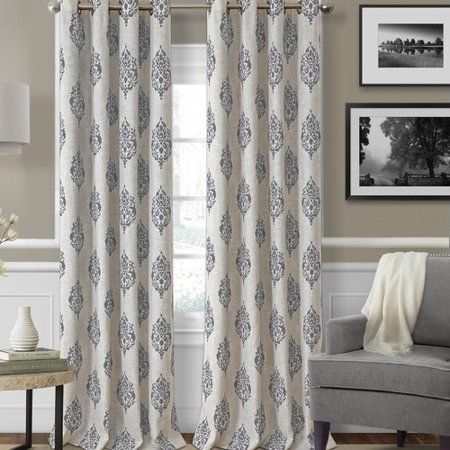 Photo 1 of 2 PANELS
Navara Medallion Print Linen 52" X 84" Blackout Curtain Panel
