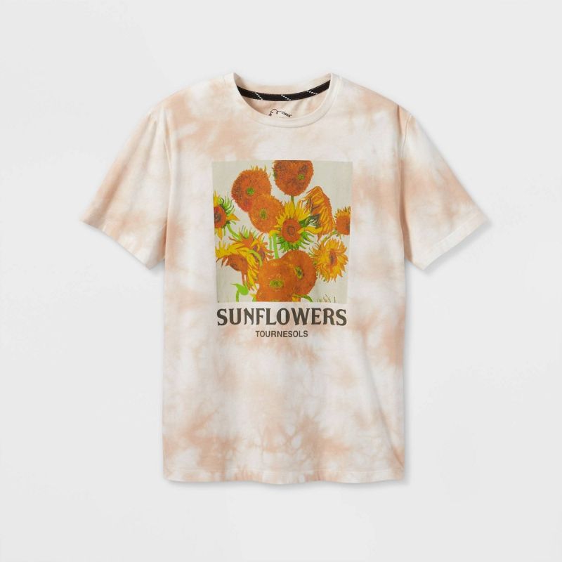 Photo 1 of 2 pack - Boys' 'Van Gogh Sunflower Painting' Graphic Short Sleeve T-Shirt - Art Class™ - XS/Medium
