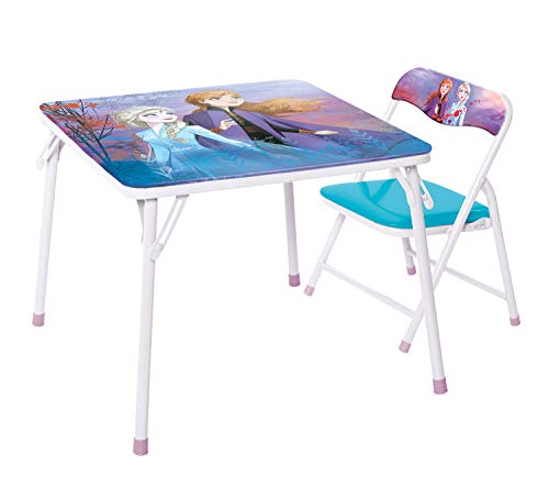 Photo 1 of Disney Frozen Activity Table & Chair Set for Toddlers 24-48M, Includes 1 Table & 1 Chair - Sturdy Metal Construction, Table: 20"L X 20"W X 16.4"H, Cha
