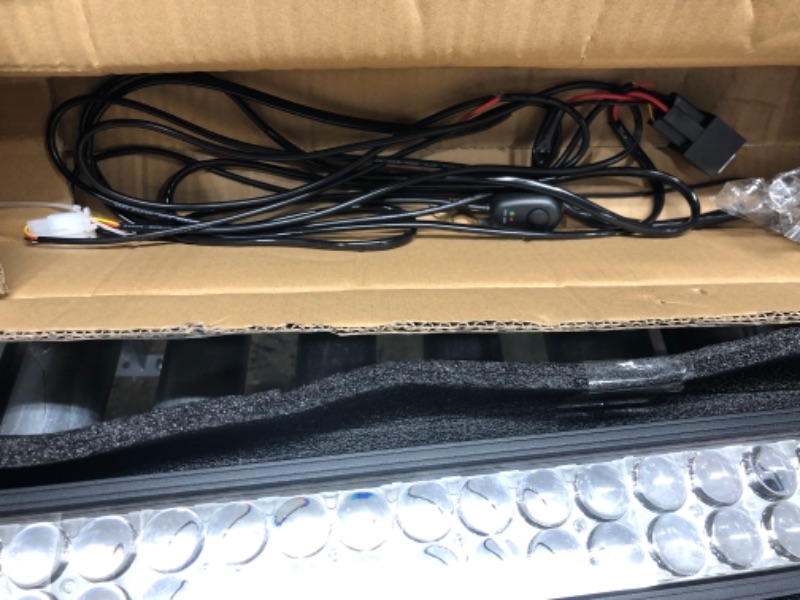 Photo 3 of LED Light Bar 24 Inch Straight AUTO Work Light 4D 200W with 8ft Wiring Harness