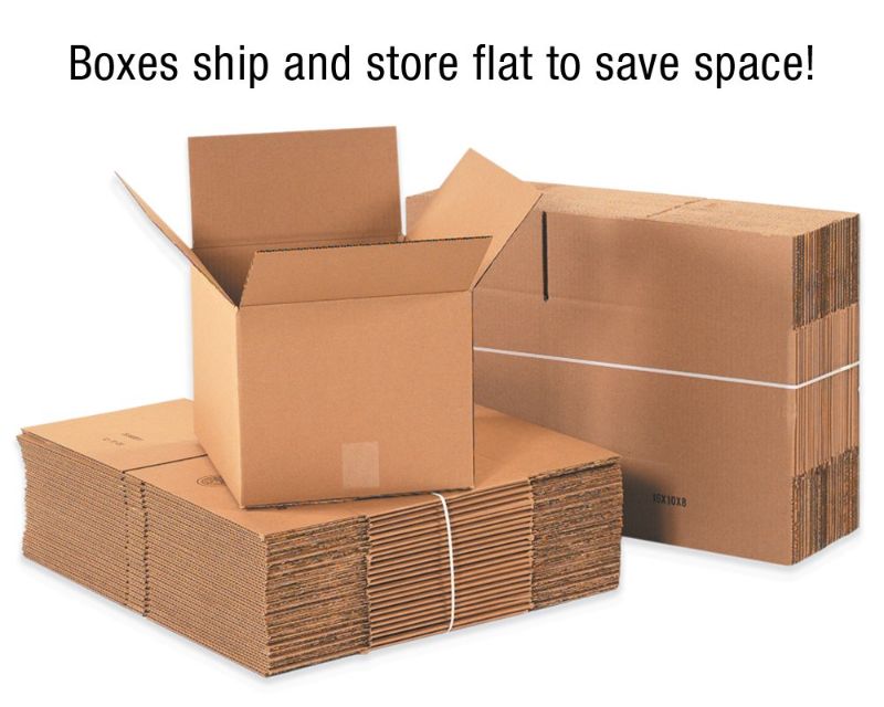 Photo 1 of 20204 Flat Corrugated Cardboard Box 20" L x 20" W x 4" H, Kraft, for Shipping, Packing and Moving (Pack of 20)