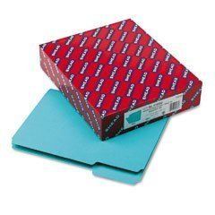 Photo 1 of Smead Interior File Folders, 1/3 Cut Top Tab, Letter, Aqua, 100/Box