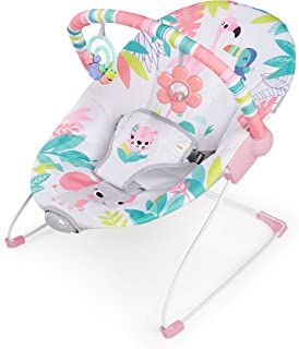 Photo 1 of Bright Starts Flamingo Vibes 3-Point Harness Harness Vibrating Baby Bouncer with -Toy bar
