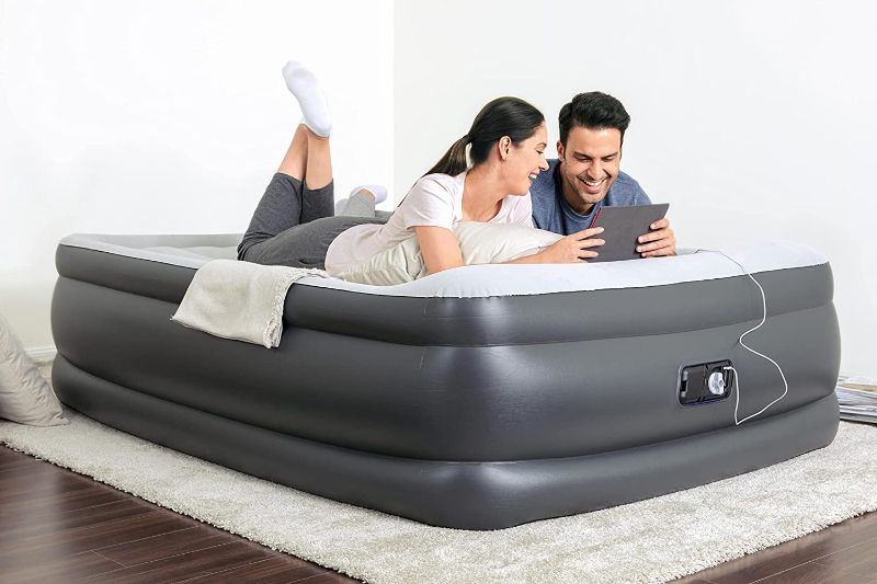 Photo 1 of (Used) SLEEPLUX Durable Inflatable Air Mattress with Built-in Pump, Pillow and USB Charger
