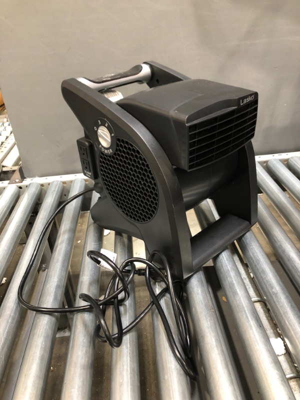 Photo 2 of Lasko High Velocity Pro-Performance Pivoting Utility Fan for Cooling, Ventilating, Exhausting and Drying at Home, Job Site and Work Shop, Black Grey U15617
