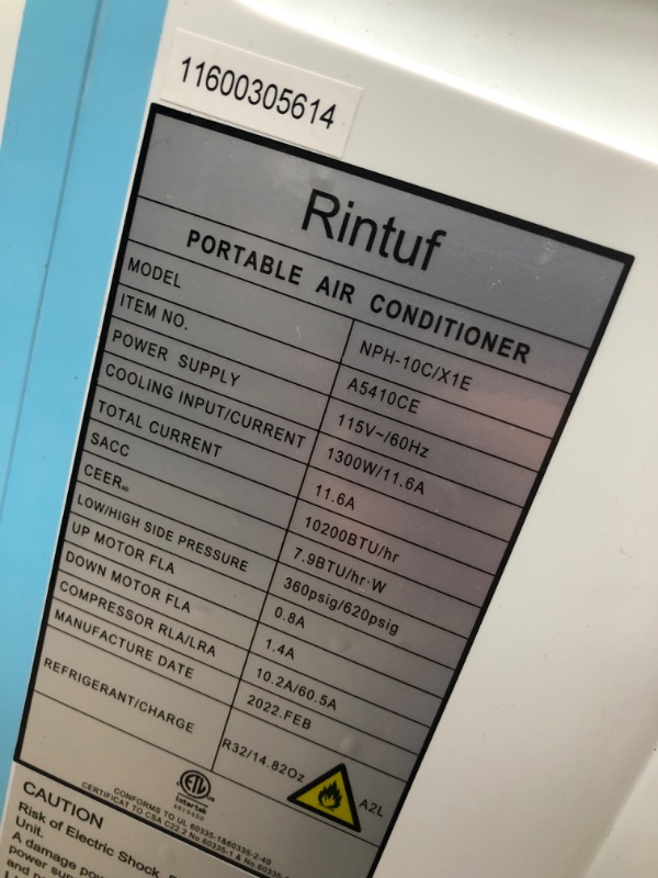 Photo 2 of Rintuf portable air conditioner