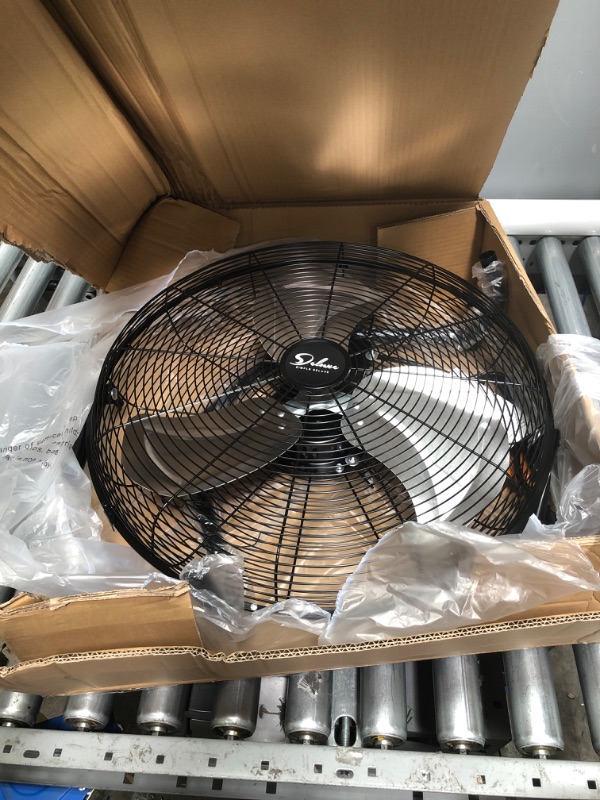 Photo 2 of HealSmart 20 Inch 3-Speed High Velocity Heavy Duty Metal Industrial Floor Fans Quiet for Home, Commercial, Residential, and Greenhouse Use, Outdoor/Indoor, Black, 20"
