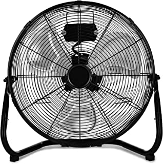 Photo 1 of HealSmart 20 Inch 3-Speed High Velocity Heavy Duty Metal Industrial Floor Fans Quiet for Home, Commercial, Residential, and Greenhouse Use, Outdoor/Indoor, Black, 20"
