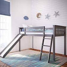 Photo 1 of **NOT COMPLETE**BOX 2 OF 2***
Low Loft Bed, Twin Bed Frame For Kids With Slide, Grey