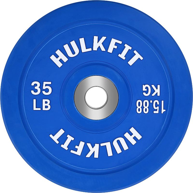Photo 1 of 2" Sport Series Olympic Shock Absorbing Rubber Bumper Weight Plates Set for Barbells - Color GREEN