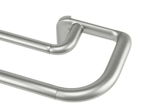 Photo 1 of 1005893-782-REM 0.75 in. Twilight Double Curtain Rod Set 88 to 144 in. - Matte Nickel (missing hardware)