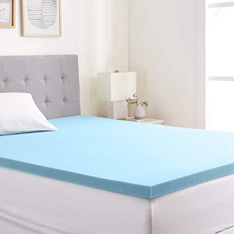 Photo 1 of Amazon Basics Cooling Gel-Infused Firm Support Mattress Topper - Alternative Latex Foam - 2-inch - Twin
