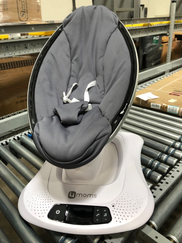 Photo 2 of 4moms mamaRoo 4 5 Unique Motions Bluetooth Enabled Baby Swing - Dark Gray Cool Mesh (USED. MISSING POWER CABLE)