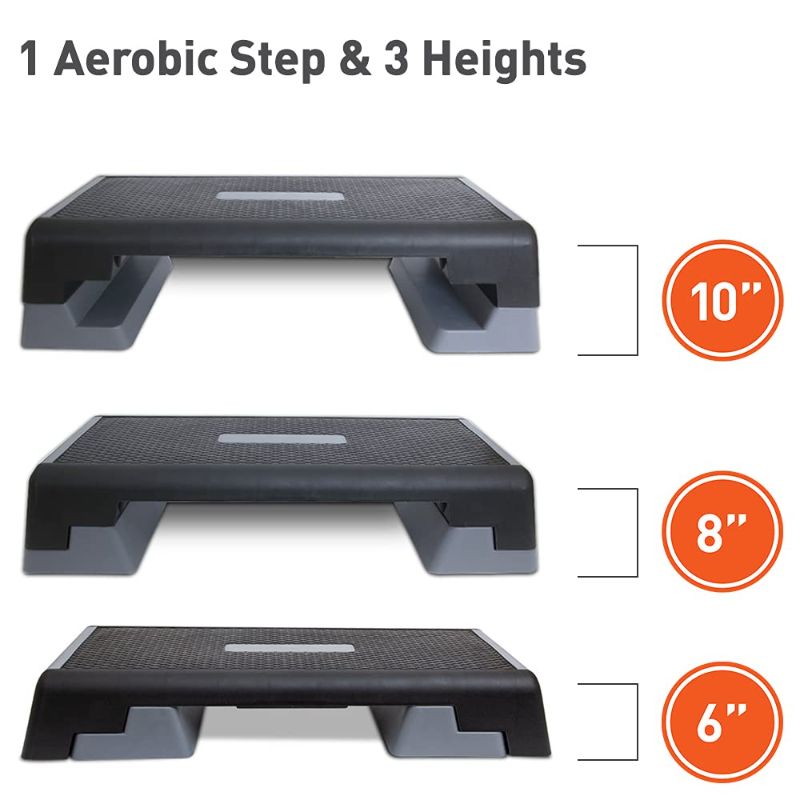 Photo 1 of Body Sport® Aerobic Step – Step Aerobics Platform – Workout Equipment – Exercise Step Platform – Gray/Black
