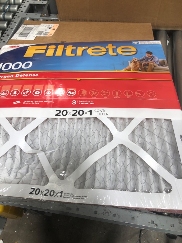 Photo 2 of 3M 9802-4 3M Filtrete 20 In. x 20 In. x 1 In. Allergen Defense 1000/1085 MPR Furnace Filter 9802-4