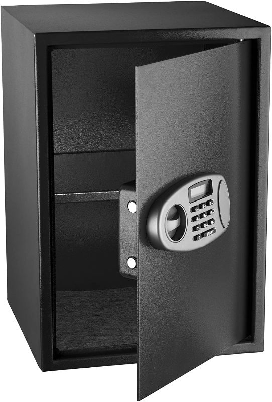 Photo 1 of  Electronic Digital Security Safe Box Steel Construction - Ideal for Storage of Cash, Documents, Jewelries and More - (2.32 Cubic Feet, Black)
