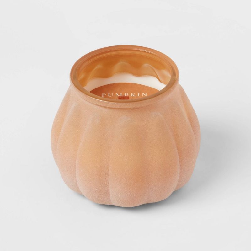 Photo 1 of 15oz Pumpkin Woods Gold Dusted Woodwick Pumpkin Glass Candle (No Lid) Yellow - Threshold™
