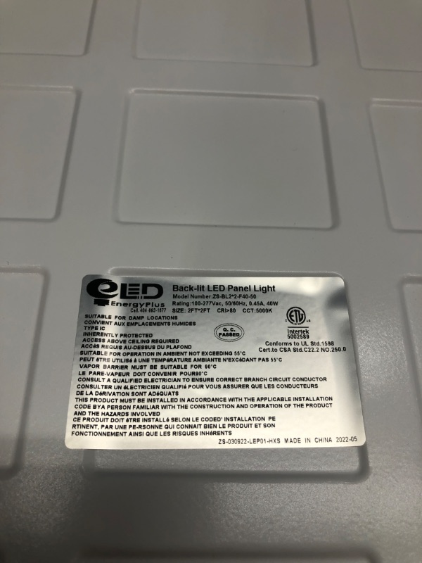 Photo 3 of 2x2 LED Flat Panel Light 6-Pack, Allsmartlife 4000K-5000K-6000K CCT Adjustable, Back-Lit 2x2FT LED Panel Drop Ceiling Light Fixtures, 40W/4958 Lumens, 0-10V Dimmable, 100-277V 50/60Hz ETL & FCC Listed
