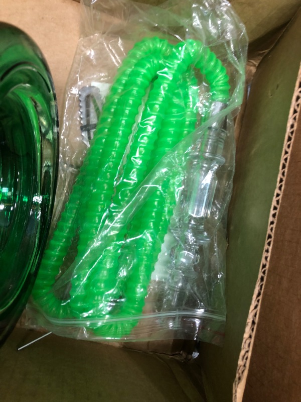 Photo 2 of 2-Hose Hookah 34" Tall New York Edition Design Two Tone Glass Vase Complete Set Shisha w/ Box ( (Green)
