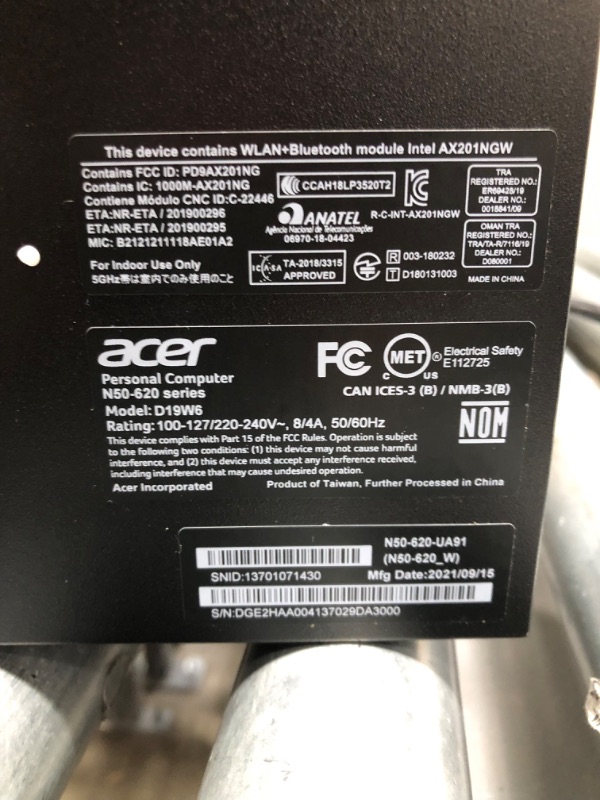 Photo 3 of Acer Nitro 50 N50-620-UA91 Gaming Desktop 11th Gen Intel Core i5-11400F 6-Core Processor NVIDIA GeForce GTX 1650 8GB DDR4 512GB NVMe M.2 SSD Intel Wi-Fi 6 AX201 Keyboard and Mouse