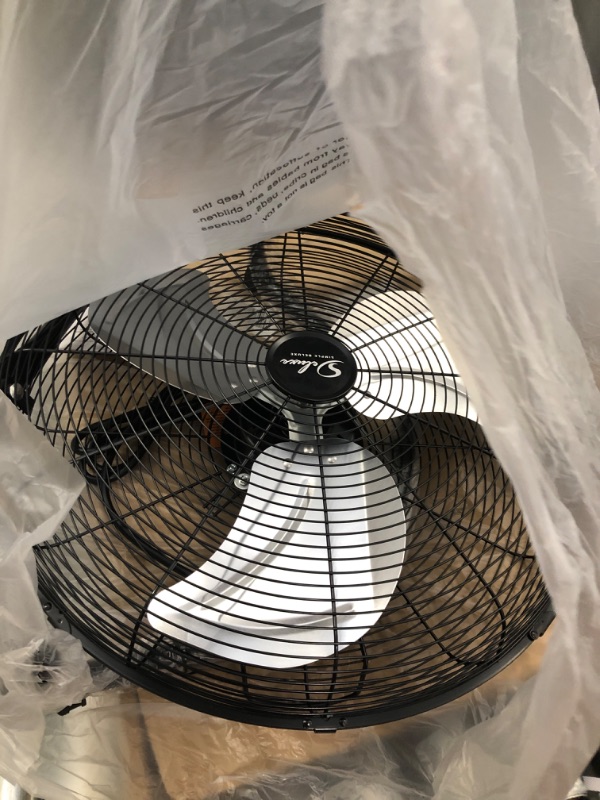 Photo 2 of HealSmart 20 Inch 3-Speed High Velocity Heavy Duty Metal Industrial Floor Fans Quiet for Home, Commercial, Residential, and Greenhouse Use, Outdoor/Indoor, Black, 20"
