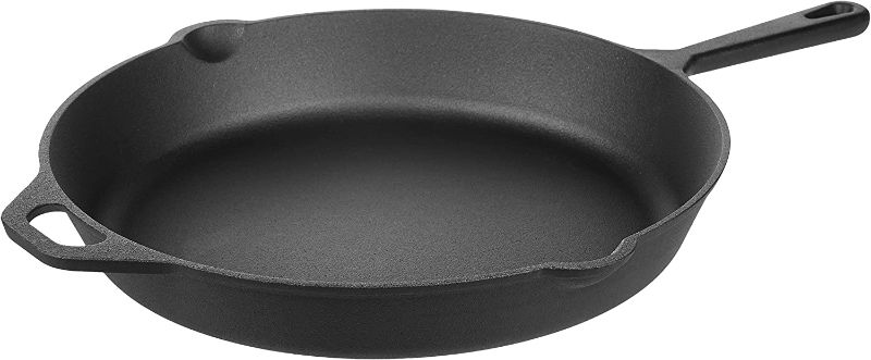 Photo 1 of Amazon Basics Pre-Seasoned Cast Iron Skillet, 15-Inch