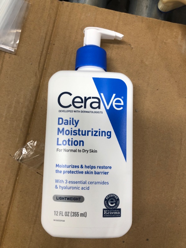 Photo 2 of 
CeraVe Daily Moisturizing Lotion for Dry Skin | Body Lotion & Facial Moisturizer with Hyaluronic Acid and Ceramides | 12 Fl Ounce