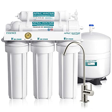 Photo 1 of APEC Water Systems ROES-50 Essence Series Top Tier 5-Stage Certified Ultra Safe Reverse Osmosis Drinking Water Filter System , White
