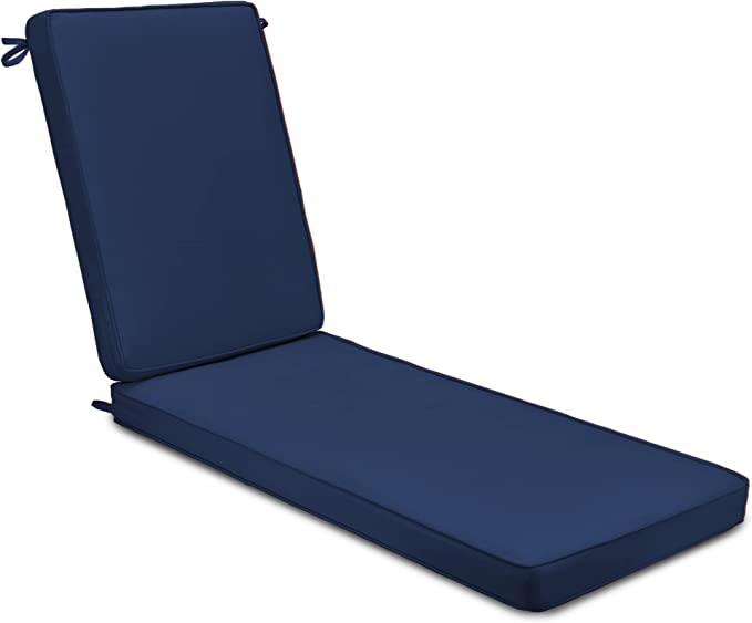 Photo 1 of AAAAAcessories Outdoor Chaise Lounge Cushions for Patio Furniture Lounge Chairs, Water Resistant Fabric, 72 x 21 x 3 Inch, Navy Blue
