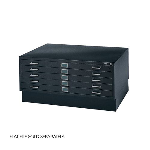 Photo 1 of Closed Base for 4994
The Safco Closed Base is a flat file cabinet built for the 4994 Flat File that raises file drawers off the floor by 6". Holds up to five files consisting of a combination of five and 10 drawer cabinets. The base front features a 2 ¾" 