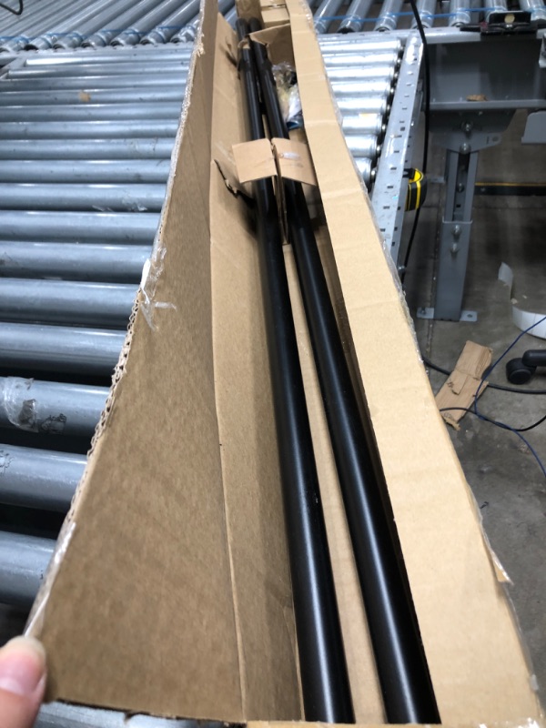 Photo 1 of AmazonBasics 1" Curtain Rod with Round Finials - 72" to 144", Black