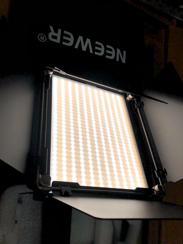 Photo 2 of NEEWER 2 Pieces Bi-color 660 LED Video Light and Stand Kit Includes:(2)3200-5600K CRI 96+ Dimmable Light with U Bracket and Barndoor and (2)75 inches Light Stand for Studio Photography, Video Shooting
