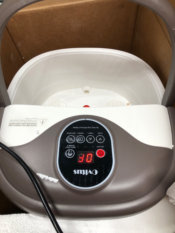 Photo 2 of *TESTED* Foot Spa Bath Massager with Heat, Bubble Jets and 6 Electric Long Massage Rollers, Pedicure Stone Mani/Pedi Soak Tub Home Bucket Heating Foot shiatsu-spa Machine Relax Foot Pressure (Purple-Grey)
