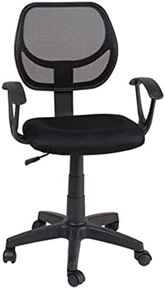 Photo 1 of Comfty Fabric Seat and Nylon Base Mesh Back Swivel Task Chair, Black
