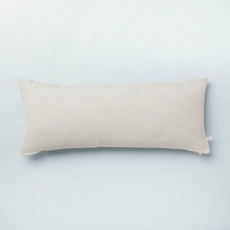 Photo 1 of 12" X 30" Textured Slub Throw Pillow with Zipper Sour Cream - Hearth & Hand™ with Magnolia
