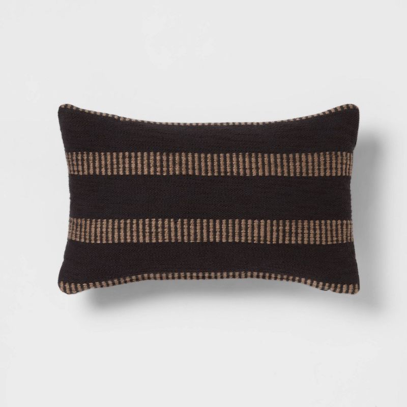 Photo 1 of 20" Woven Linework Lumbar Throw Pillow - Threshold™
