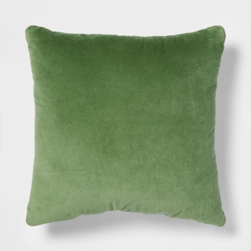 Photo 1 of 18" Solid Velvet Linen Reversible Square Throw Pillow - Threshold™
