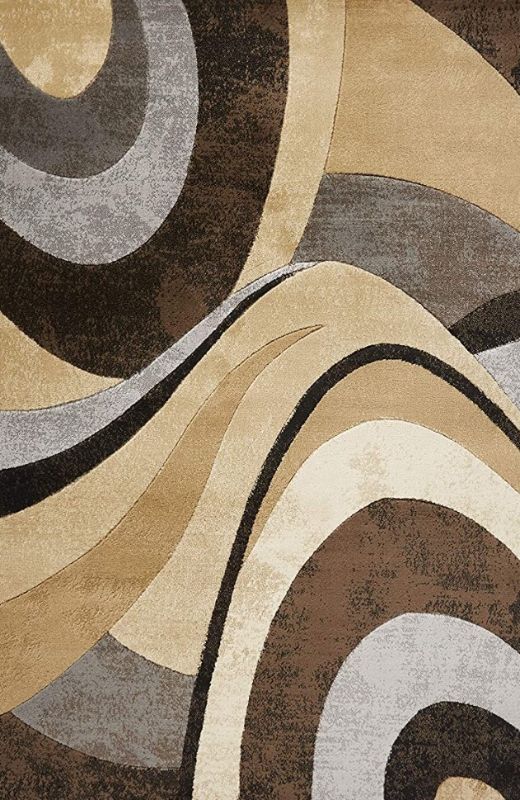 Photo 1 of 1'8" X2'8"  Tribeca Slade Modern Area Rug, Abstract Brown/Gray