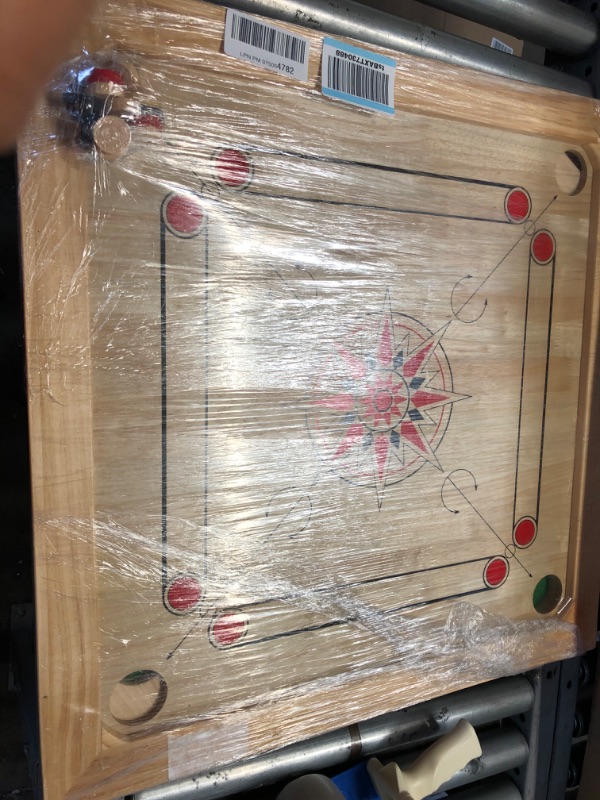 Photo 2 of Carrom Board Game Classic Strike and Pocket Table Game with Cue Sticks