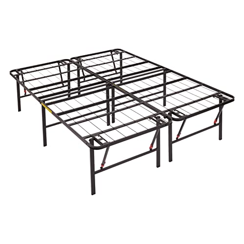 Photo 1 of Amazon Basics Foldable, 18" Black Metal Platform Bed Frame with Tool-Free Assembly, No Box Spring Needed - King
