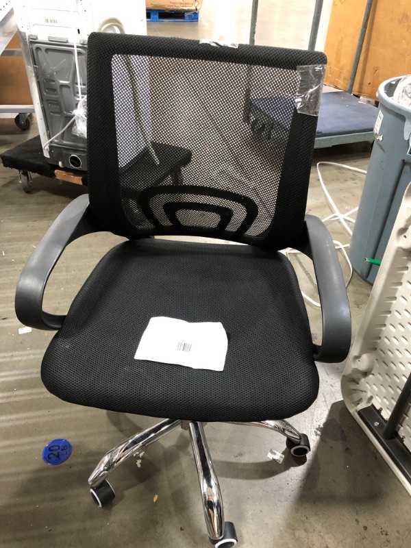 Photo 1 of Comfty Mesh Office Chair with Mid Back and Chrome Base, 31.89”-35.04”, Black
