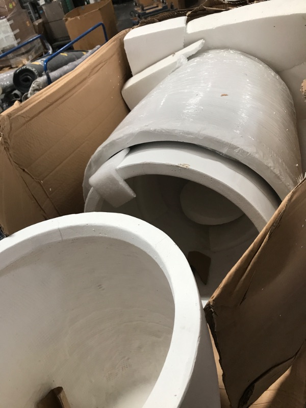 Photo 8 of (DAMAGE)22.4", 20.4" and 18.1"H Round Pure White Concrete Tall Planters Set of 3, Outdoor Indoor w/Drainage Hole & Rubber Plug
**MINOR COSMETIC DAMAGES, MINOR CRACKS**