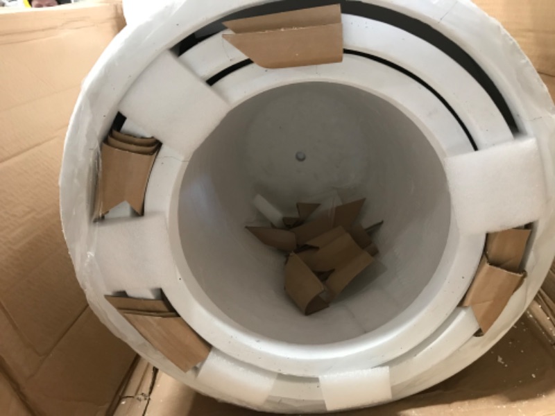 Photo 6 of (DAMAGE)22.4", 20.4" and 18.1"H Round Pure White Concrete Tall Planters Set of 3, Outdoor Indoor w/Drainage Hole & Rubber Plug
**MINOR COSMETIC DAMAGES, MINOR CRACKS**