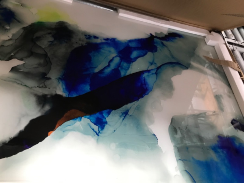 Photo 4 of "Blue Splash" Frameless Free Floating Tempered Art Glass by EAD Art Coop Wall Art
