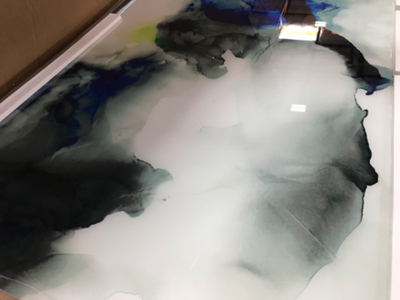 Photo 3 of "Blue Splash" Frameless Free Floating Tempered Art Glass by EAD Art Coop Wall Art
