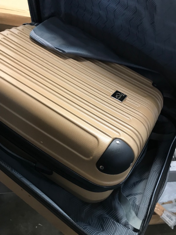 Photo 2 of **MISSING 2 ITEMS**- Travelers Club Midtown Hardside 4-Piece Luggage Travel Set, Tan