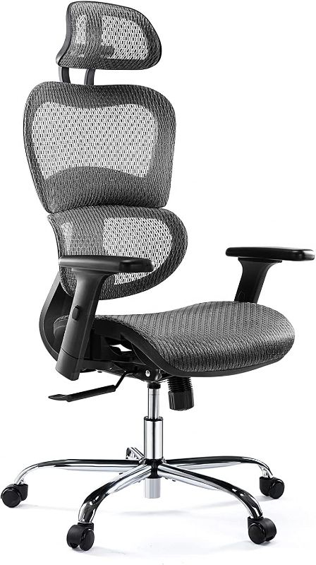 Photo 1 of Ergonomic Office Chair, High Back Mesh Office Chair with 3D Armrests and Headrest, Adjustable Rolling Chair with Lumbar Support and Tilt Function, Breathable Mesh Chair for Gaming, Executive, Office
