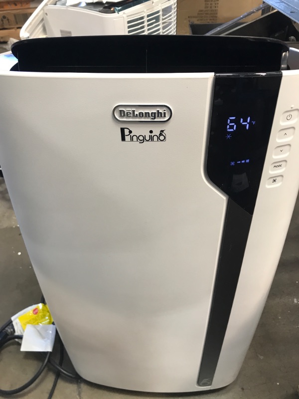 Photo 2 of De'Longhi 14000 BTU Portable Air Conditioner, Dehumidifier & Fan + Cool Surround Remote w/Built-in Temperature Control Sensor & Quiet Mode, 700 sq ft, XLarge Room, Pinguino 8600 BTU (DOE), White***TURNS ON BLOWS AIR AFTER 2 MINUTES UNIT WILL TURN OF AND G